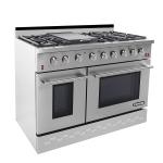 48" Stainless Steel Dual Fuel Convection Range