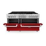 ZLINE Professional Dual Fuel Range with Red Gloss Door