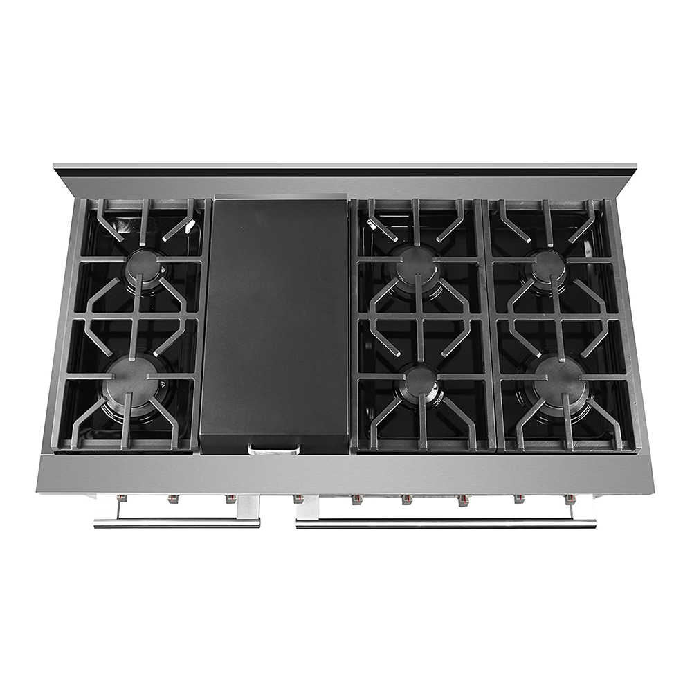 48" Stainless Steel Dual Fuel Convection Range
