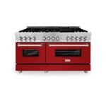 ZLINE Professional Dual Fuel Range with Red Gloss Door