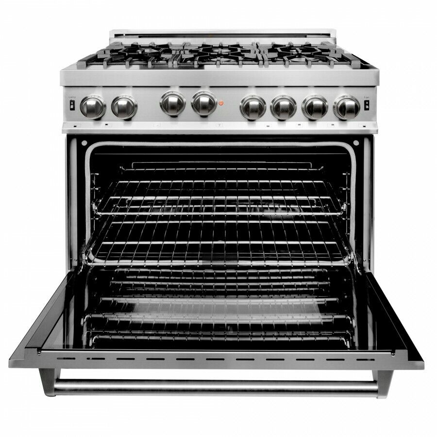ZLINE 36" Stainless Dual Fuel Range with 6 Burners