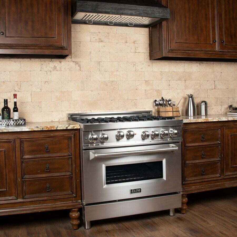 ZLINE 36" Stainless Dual Fuel Range with 6 Burners