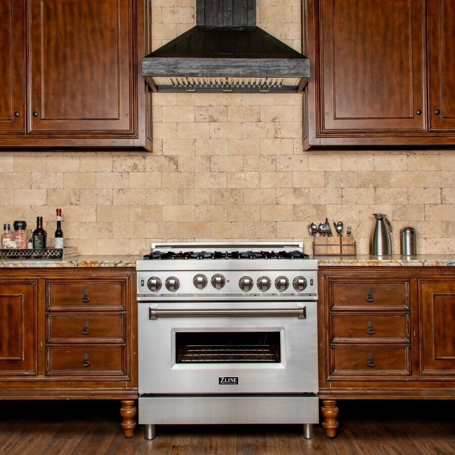 ZLINE 36" Stainless Dual Fuel Range with 6 Burners
