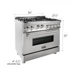 ZLINE 36" Stainless Dual Fuel Range