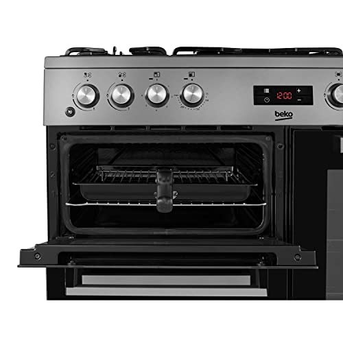 Beko 90cm Stainless Steel Dual Fuel Range