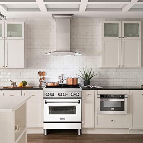 30" ZLINE Dual Fuel Range - White Matte