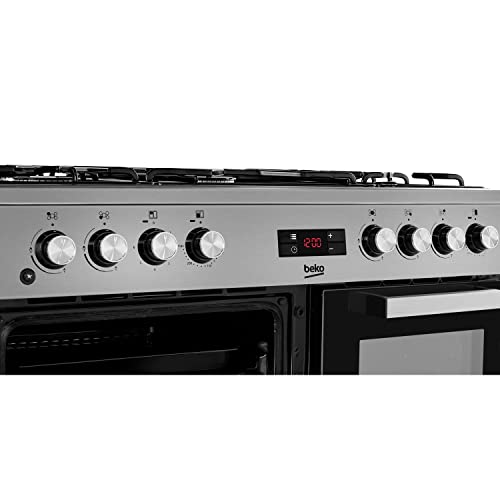 Beko 90cm Stainless Steel Dual Fuel Range