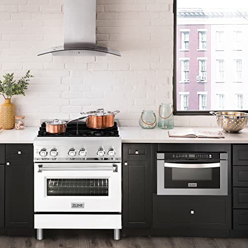 30" ZLINE Dual Fuel Range - White Matte