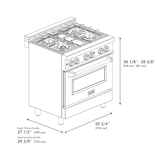 30" ZLINE Dual Fuel Range - White Matte