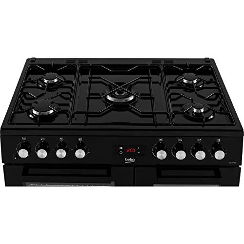 Beko 100cm Dual Fuel Range Cooker - Black