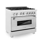 ZLINE 36" Dual-Fuel Range with DuraSnow Finish