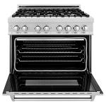 ZLINE 36" Dual-Fuel Range with DuraSnow Finish