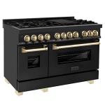 ZLINE 48" Dual Fuel Range - Black/Gold