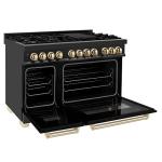 ZLINE 48" Dual Fuel Range - Black/Gold
