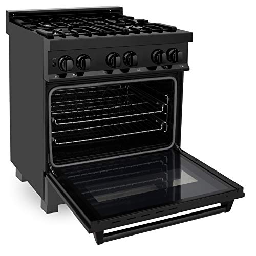 ZLINE 30" Dual Fuel Range in Black Stainless