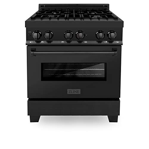 ZLINE 30" Dual Fuel Range in Black Stainless