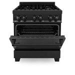 ZLINE 30" Dual Fuel Black Stainless Steel Range