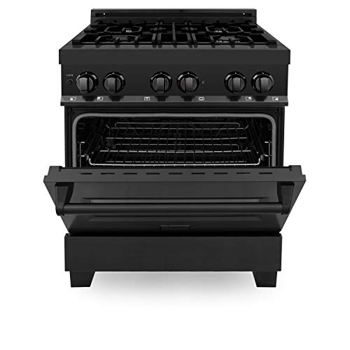 ZLINE 30" Dual Fuel Range in Black Stainless