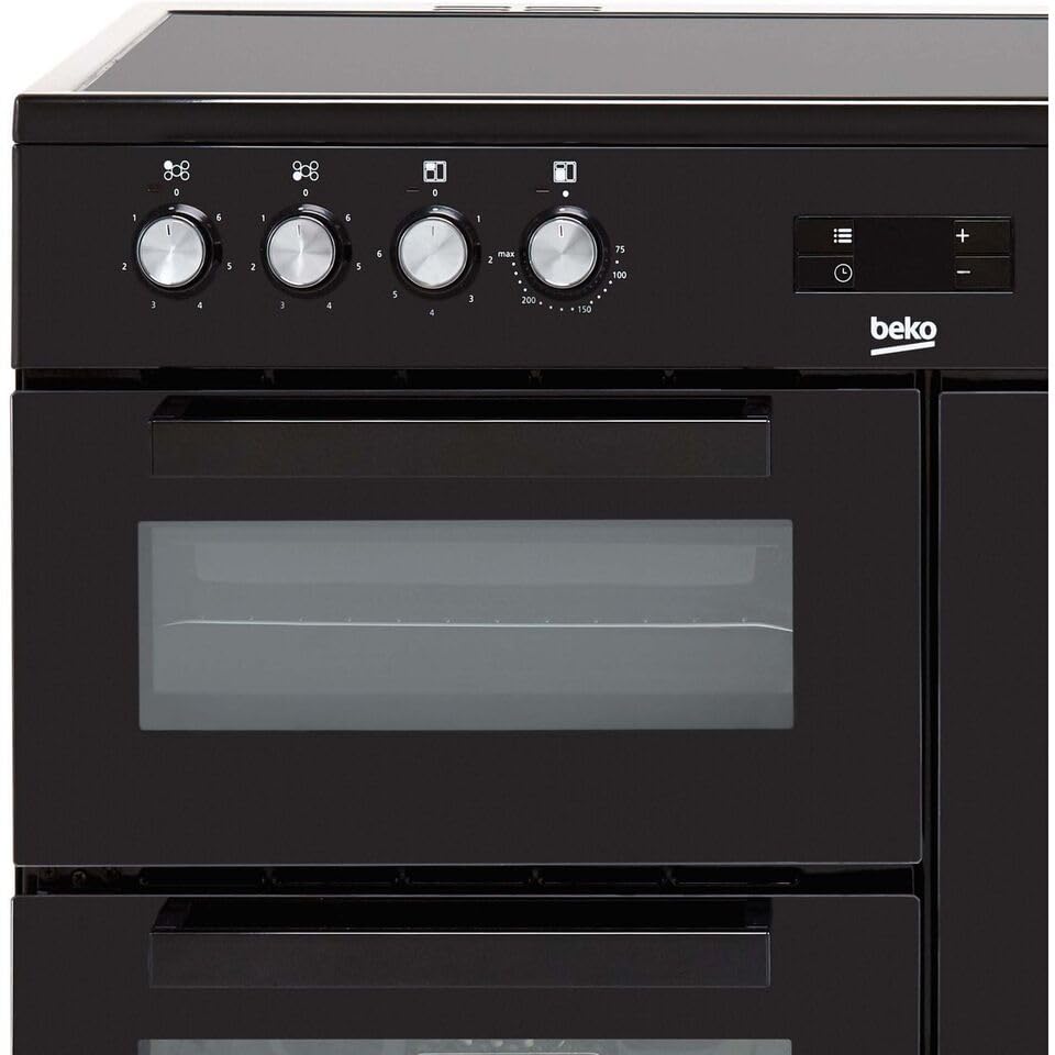 Beko 90cm electric range cooker, black ceramic hob
