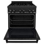 ZLINE 30" Dual Fuel Black Stainless Steel Range