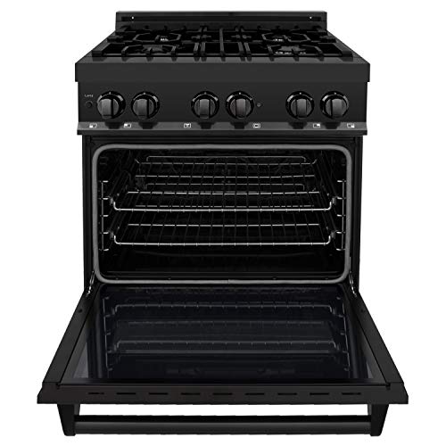 ZLINE 30" Dual Fuel Range in Black Stainless