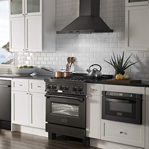 ZLINE 30" Dual Fuel Range in Black Stainless