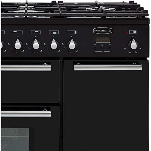 Rangemaster Toledo Dual Fuel Range Cooker - Black/Chrome