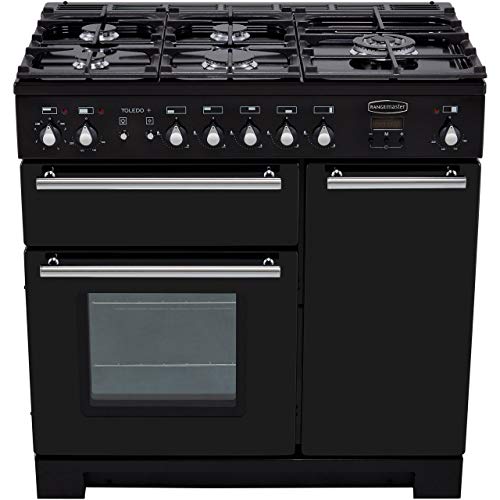 Rangemaster Toledo Dual Fuel Range Cooker - Black/Chrome