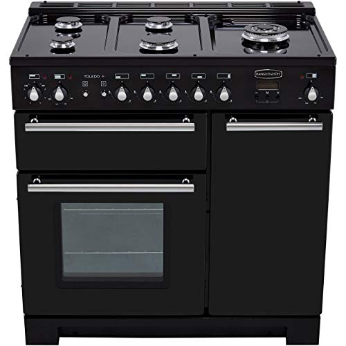 Rangemaster Toledo Dual Fuel Range Cooker - Black/Chrome