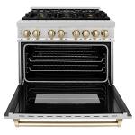 ZLINE 36" Dual Fuel Range with Gold Accents