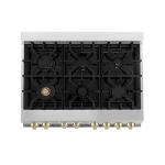 ZLINE 36" Dual Fuel Range with Gold Accents