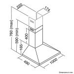 SIA CHL100BL 100cm Black Pyramid Cooker Hood