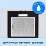 Curved Glass Black 60cm Cooker Hood Extractor