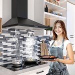 FIREGAS 60cm Black Chimney Cooker Hood