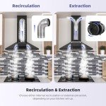 FIREGAS 60cm Black Chimney Cooker Hood