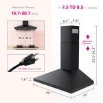 30" Black Stainless Range Hood with 3-Speed Fan