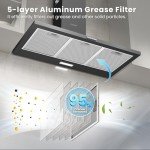 COMFEE' 90 cm Black Wall-Mounted Range Hood