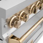ZLINE 36" Dual Fuel Range with Gold Accents