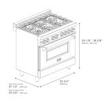 ZLINE 36" Dual Fuel Range in Stainless Steel