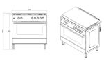 Ferre 90cm Dual Fuel Range Cooker - Dove Grey