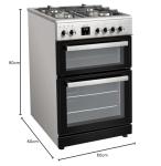 ElectriQ 60cm Stainless Steel Dual Fuel Cooker