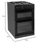 ElectriQ 60cm Black Dual Fuel Cooker