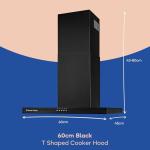 Russell Hobbs 60cm Black T-Shaped Cooker Hood