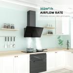 60cm Angled Chimney Cooker Hood with LED Lights