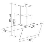 SIA 60cm Black Angled Glass Cooker Hood