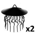 2-Pack Black Chimney Bird Guard Cowl Hoods