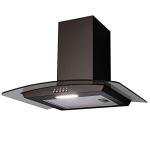 SIA 60cm Black Curved Glass Cooker Hood