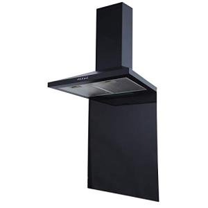 SIA 60cm Black Chimney Hood & Glass Splashback