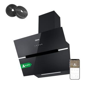 Black Touch Control Cooker Hood with Carbon Filters & LED Lights