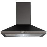SIA 60cm Black Chimney Hood & Glass Splashback